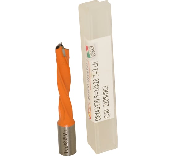 Сверло для глухих отверстий Dorigo HW Ø8x43x70 A.10x20 Z.2 LH 21080903 1