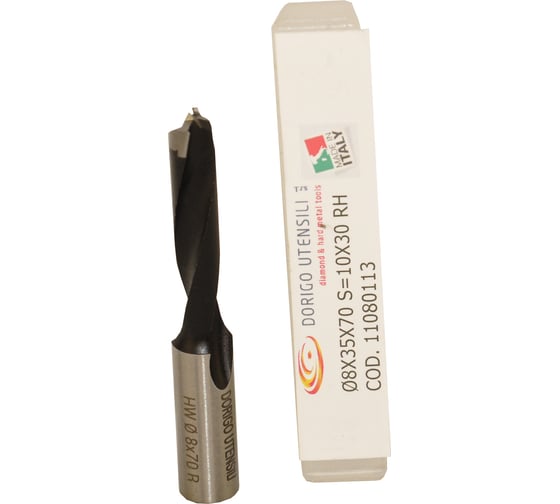 Сверло для глухих отверстий Dorigo HW Ø8x35x70 S=Ø10x30 Z=2 RH 11080113 1
