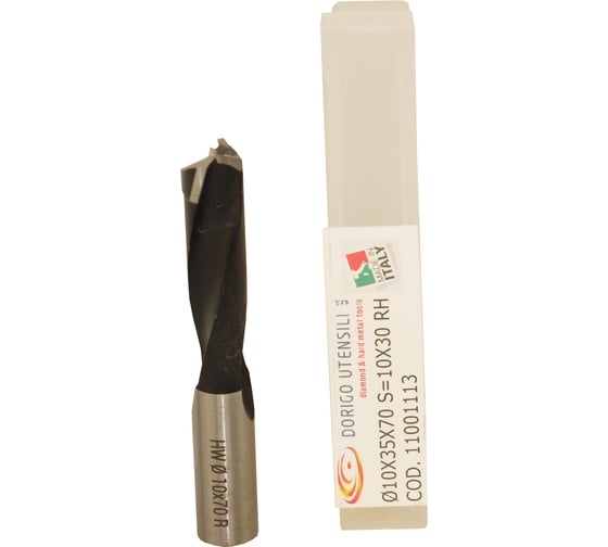 Сверло для глухих отверстий Dorigo HW Ø10x35x70 S=Ø10x30 Z=2 RH 11001113 1