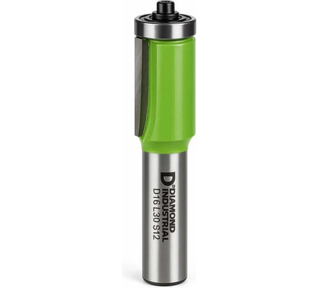 Фреза кромочная прямая (обгонная) с нижним подшипником 16x30 мм S=12 мм Z=2 Diamond Industrial DIDFROK121630