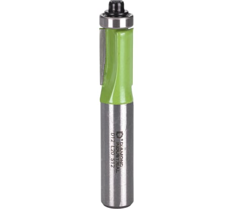 Фреза кромочная прямая (обгонная) с нижним подшипником 12x20 мм S=12 мм Z=2 Diamond Industrial DIDFROK121220