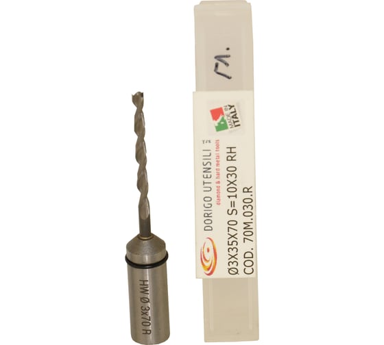 Сверло для глухих отверстий DORIGO HW Ø3x35x70 S=Ø10x30 Z=2 RH 70M.030.R 1