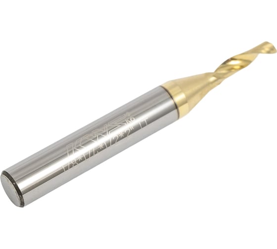 Фреза спиральная чистовая (стружка вверх) KWS 1/8х1/4х1/2х2'' Z1 RH Golden Coating RFG9Z0037