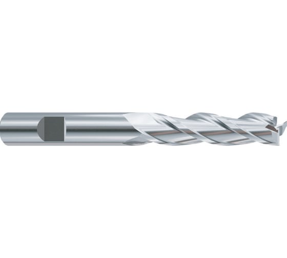 Фреза концевая из быстрорежущей стали New Century SUPER HARDENED 28х25х90х166 мм с 3-мя зубьями с углом спирали 30 удлиненная ESH516280