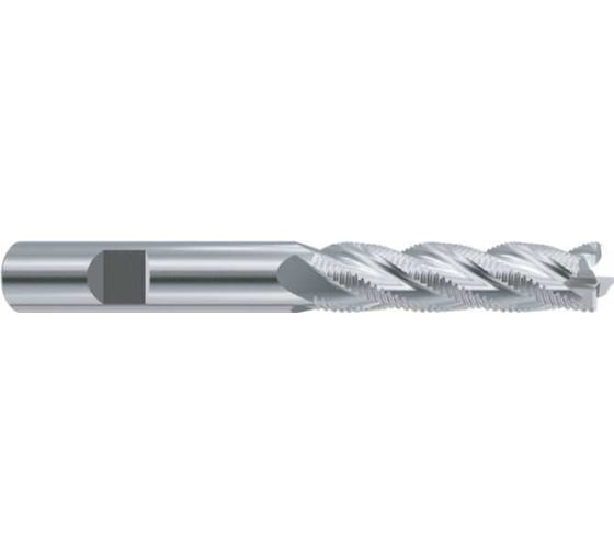 Фреза концевая из быстрорежущей стали New Century SUPER HARDENED 7х10х80х30 мм Z3 многозубая с углом спирали 30 черновая, мелкий шаг ESH753070