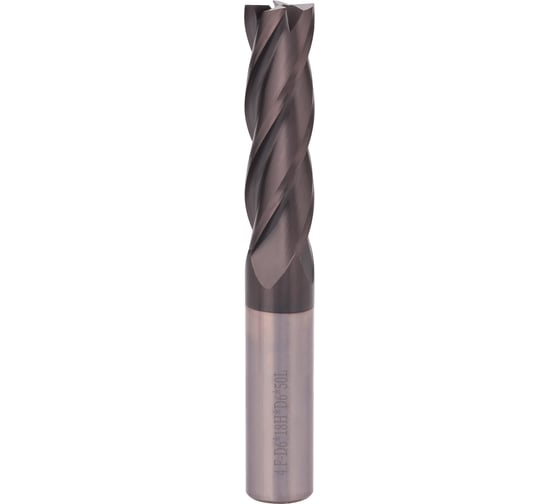 Фреза концевая твердосплавная H-Tools 6x50x18/S6мм 4z S30 AICrN 60HRC 6726-060 1