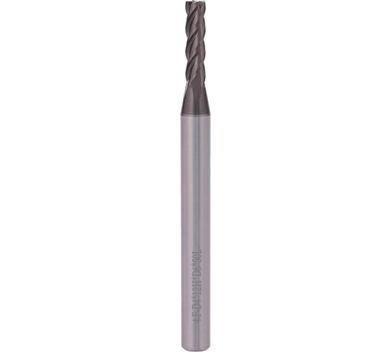 Фреза концевая твердосплавная H-Tools 4x50x12/S6мм 4z S30 AICrN 60HRC 6726-040 1