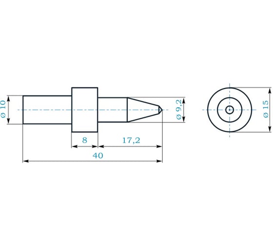 Термосверло торцующее H-Tools М10 шаг 1.5мм 9.2x17.2/40мм S=10мм 3600920