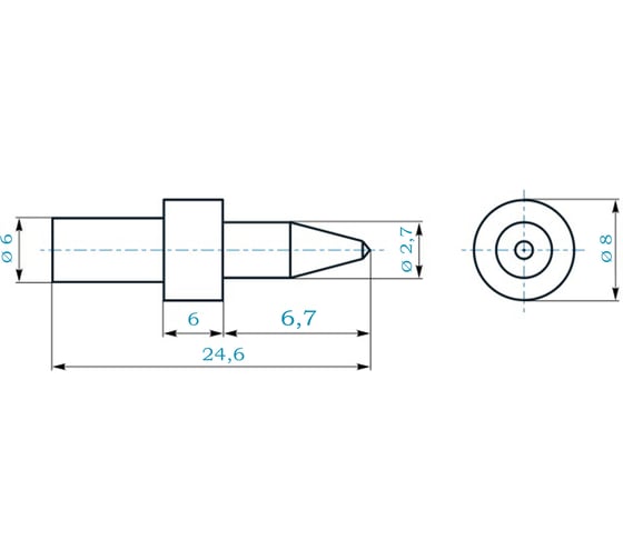 Термосверло H-Tools М3 шаг 0.5мм 2.7x6.7/24,6мм S=6мм 3650270