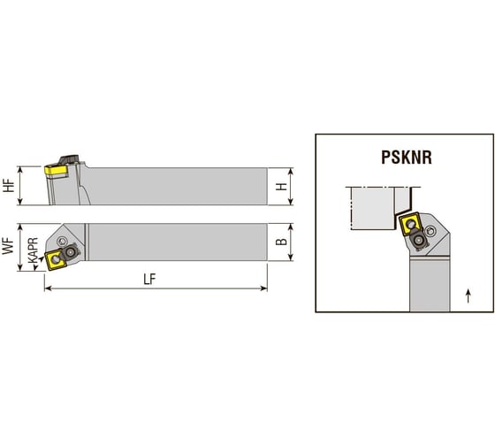 Державка токарная Debever Machining Solutions PSKNR 3232 P19C правая Premium DB-P-PSKNR3232P19C