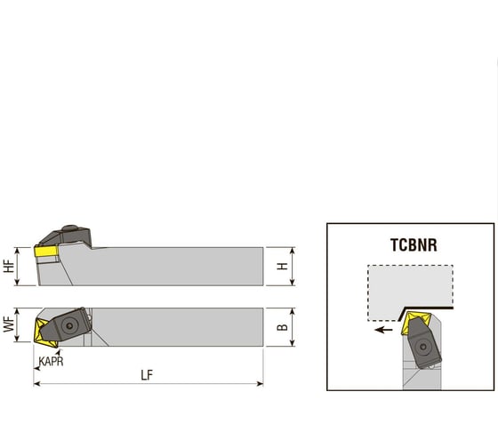 Державка токарная Debever Machining Solutions TCBNR 2525 M16 правая Premium DB-P-TCBNR2525M16