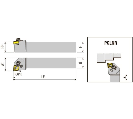 Державка токарная Debever Machining Solutions PCLNR 2525 M19C правая Premium DB-P-PCLNR2525M19C