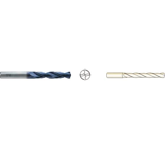 Сверло твердосплавное YG-1 Dream Drill 5XD DIN 6537 с покрытием TiAlN удлиненное, 12.7х14х77х124 DH424127