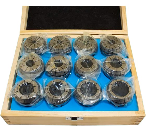 Набор цанг CNIC ER50 из 11 шт d10-34мм в деревянной упаковке 75766 1