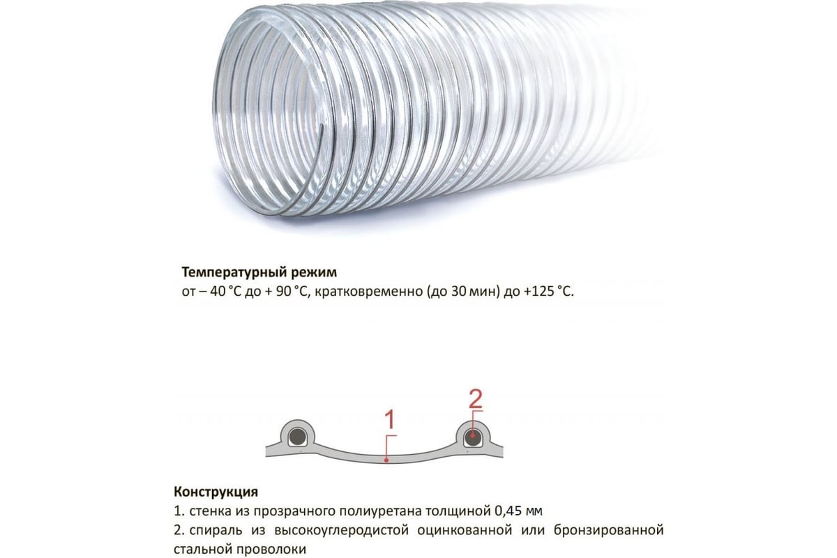 Полиуретановый воздуховод (5 м; 150 мм) TEX PU-400-150/5 - выгодная ...