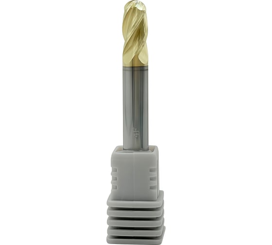 Фреза сферическая твердосплавная TORNERI ц/х ф 6.0x12x50 мм z=4 по нержавеющей стали и титану, с покрытием ZrN, HRC 68 Т026327 1