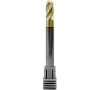 Фреза сферическая твердосплавная TORNERI ц/х ф 8.0x16x75 мм z=4 по нержавеющей стали и титану, с покрытием ZrN, HRC 68 Т026330