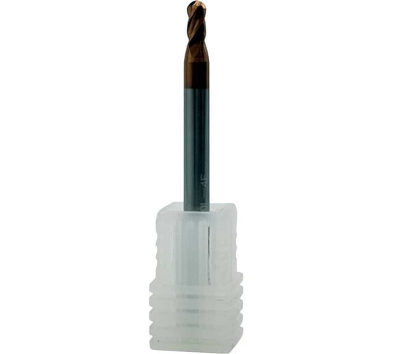 Фреза сферическая твердосплавная ц/х TORNERI 3.0x6х50 мм z=4, хвостовик 4 мм, по стали, с покрытием TiXCo, HRC 55 Т026354 1