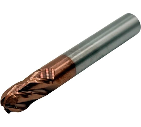 Фреза сферическая твердосплавная ц/х TORNERI 8.0x16x60 мм z=4 по стали, с покрытием TiXCo, HRC 55 Т026295 1