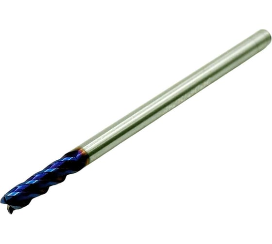 Фреза концевая твердосплавная ц/х TORNERI 4.0x16x75 мм, z=4, с покрытием nACo-blue, HRC 65 Т026002 1