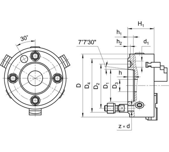 Патрон токарный Beltools 500-ПТ 3-x кулачковый (7100-0049П) К11/С11 с обратными кулачками ri.262.193