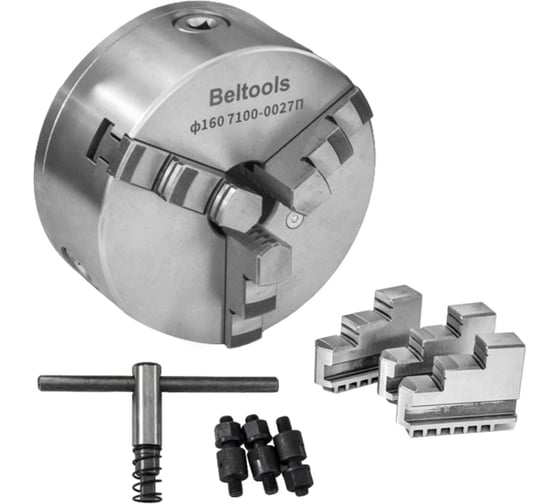 Патрон токарный Beltools 160-ПТ 3-x кулачковый (7100-0027П) К11/С4 с обратными кулачками ri.262.184