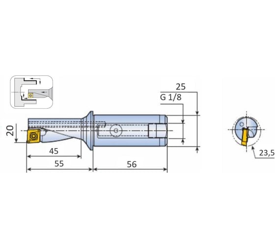 Сверло-резец ChaiTools с СМП 20 мм XCP 3200-25T1-10