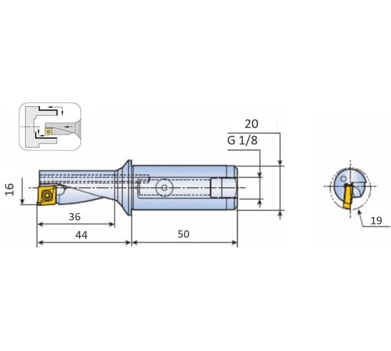 Сверло-резец ChaiTools с СМП 16 мм XCP 3160-20T1-08