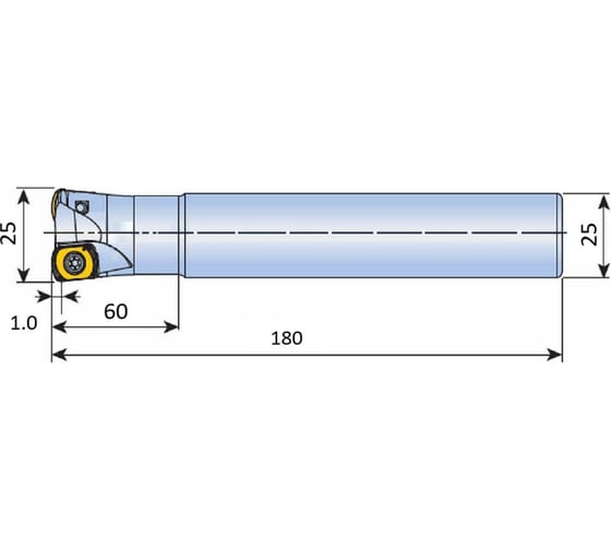 Фреза ChaiTools HighFeed 25 мм с подводом СОЖ TEBL 425-25-06-C