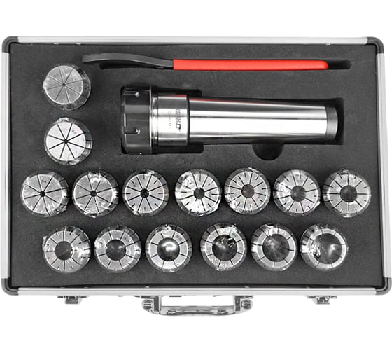 Цанговый патрон MetalMaster ER40 MT5 с набором цанг 3-26 мм (15 шт) 23440