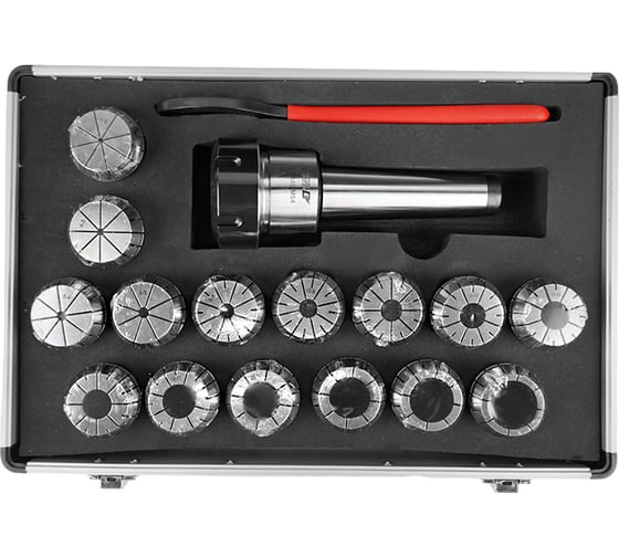 Цанговый патрон MetalMaster ER40 MT4 с набором цанг 3-26 мм (15 шт) 23439