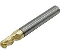 Фреза сферическая твердосплавная ц/х TORNERI 5.0x8х50 мм z=4 по нержавеющей стали и титану, с покрытием ZrN, HRC 68 Т026326