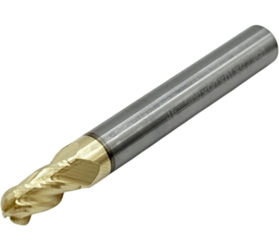 Фреза сферическая твердосплавная ц/х TORNERI 5.0x8х50 мм z=4 по нержавеющей стали и титану, с покрытием ZrN, HRC 68 Т026326 1