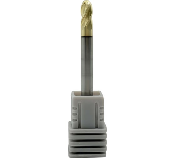 Фреза сферическая твердосплавная ц/х TORNERI 4.0x8х50 мм z=4 по нержавеющей стали и титану, с покрытием ZrN, HRC 68 Т026324 1