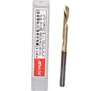 Фреза спиральная чистовая (стружка вниз) KWS 4х4х25х65 Z1 RH Golden Coating RFK1C0049