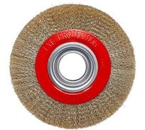 Корщетка Diamond Industrial для точила 150 x 32/25.4/22.2/19/15,88/12.7 мм М14 мягкая латунированная проволока 0.3 мм DI DIDSHS15032