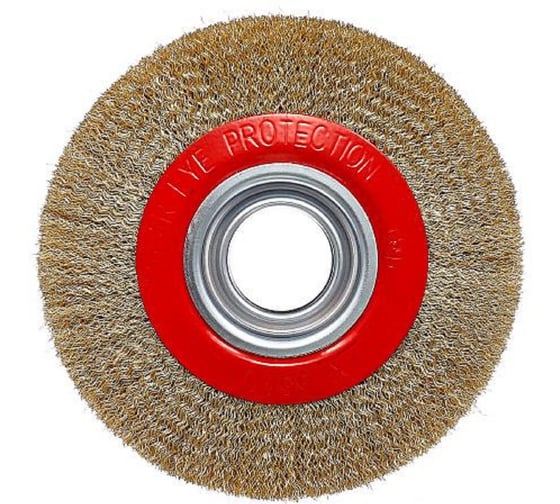 Корщетка Diamond Industrial для точила 150 x 32/25.4/22.2/19/15,88/12.7 мм М14 мягкая латунированная проволока 0.3 мм DI DIDSHS15032 1