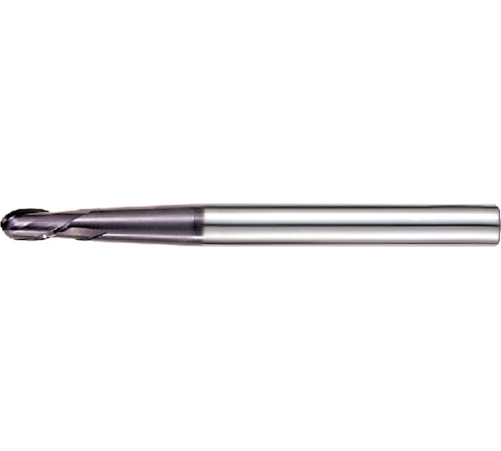 Фреза концевая сферическая твердосплавная Русский Инструмент 4х8х75 R=2 P45C Z=2 ц/х dхв=6мм коническая шейка GM235-040.1LA-P45C ri.322.7 1