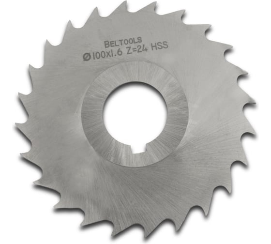 Фреза прорезная Beltools 100х1,6х27 Z=24 тип 3 со ступицей и ш/п HSS ГОСТ 2679-93 ri.174.2134 1
