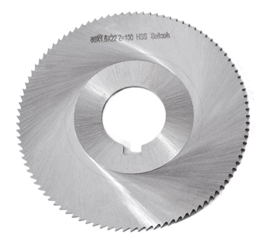 Фреза прорезная Beltools 80х1,6х22 Z=100 тип 1 со ступицей и ш/п HSS ГОСТ 2679-93 ri.174.2174 1