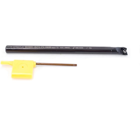 Резец расточной Русский Инструмент с ромбической пластиной, D=8, L=125, S08K SCLCL 06 левый ri.419.30 1