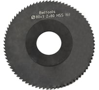 Фреза прорезная 80х3х22 Z=80 тип 1 со ступицей и ш/п HSS Nit ГОСТ 2679-93 Beltools ri.174.2539