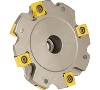 Фреза трехсторонняя 100х12х27 с механическим креплением 4гр пл-н с тан. креплением ZNHX 06 Z=8 (2х4) с фланцем AS490-R100.12.04.A27 Русский Инструмент ri.181.332