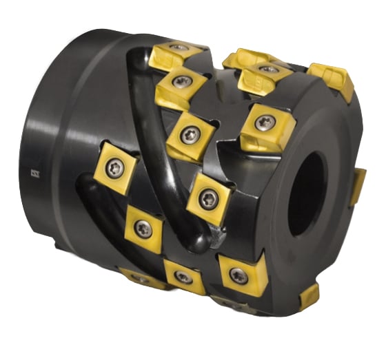 Фреза торцово-цилиндрическая насадная Русский Инструмент 80x52,5x85 "кукуруза" с механическим креплением тангенциально расположенных 4гр пл-н LNHQ 1206 Z=5 dпос=32 AH590-R080.52.05.A32 ri.300.222 1