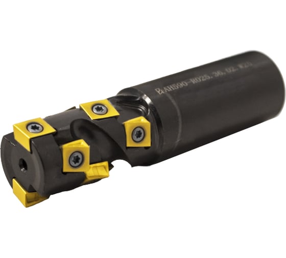 Фреза торцово-цилиндрическая Русский Инструмент 25x36x100 "кукуруза" с механическим креплением тангенциально расположенных 4гр пл-н LNHQ 0904 Z=2 ц/х Weldon 25 AH590-R025.36.02.W25 ri.300.199 1