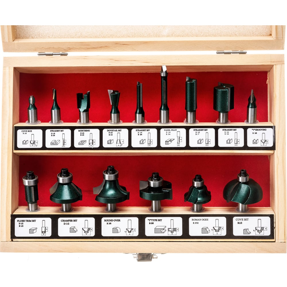 Фрезы кромочные по дереву для фасок 15 шт FIT 36579 - выгодная цена ...