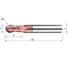 Фреза сферическая DESKAR R2.0 4x8х50 ц/х 4F nACo (P<HRC60, M, K) 00-00057737 2
