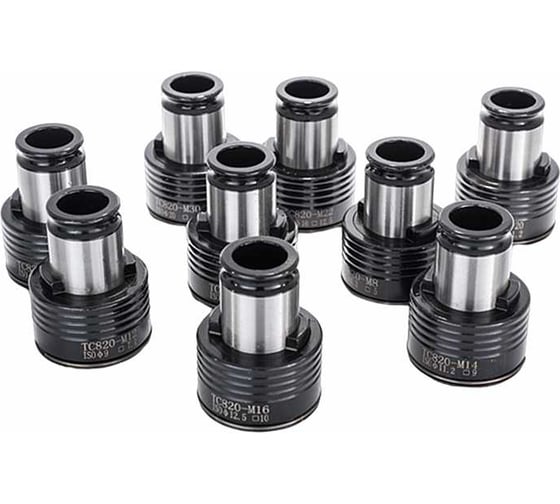 Набор резьбонарезных вставок Partner ISO-TC820 9шт (M6-8, M10, M12, M14, M16, M18-20, M22, M24, M27-30) с предохранительной муфтой для машинных метчиков 898200 1