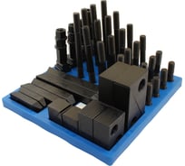 Набор клиновых ступенчатых прижимов TLX из 58-ми предм., паз19.7мм М18х2.5 в мет. футляре 76320