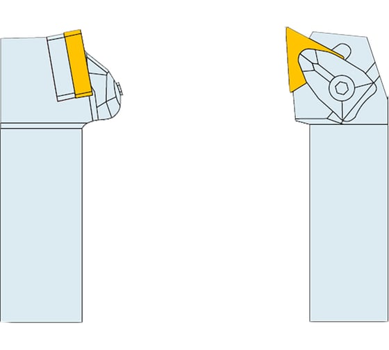 Резец Русский Инструмент проходной с трехгранной пластиной 20х20х125 DTJNR 2020 K16 ri.431.35 1